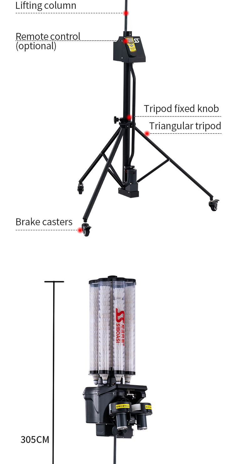 200 Balls Mobile Automatic Shuttlecock Launcher APP Control