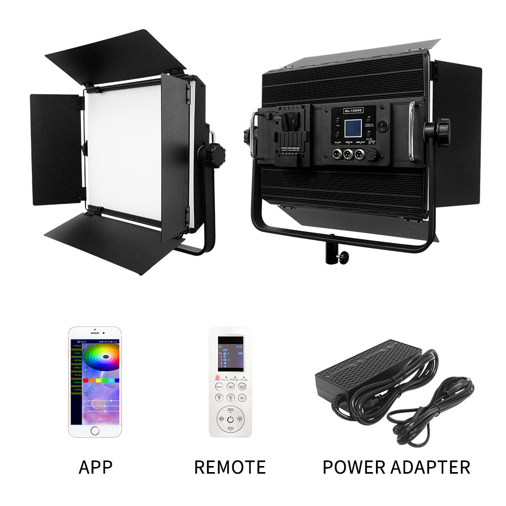 Led RGB Video Light Photo Studio Lamp120w GL-1200C Professional Photography Light Dimmable 2800K-9999K