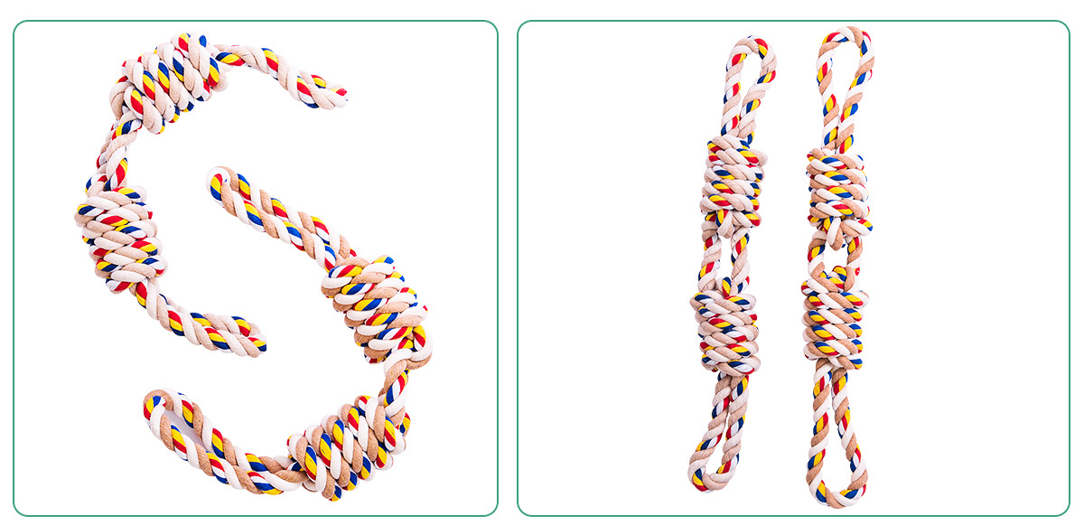 Sustainable Mixed Color Dog Chew Toy for Large Breeds Bite-Resistant Labrador and Golden Retriever Polygonal Stick Rope