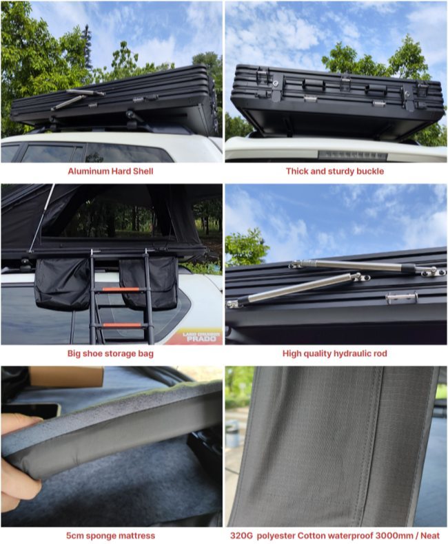 Overland 4X4 RTT Z Rooftop Tent With 320G Polyester Cotton 2.3m Telescopic Ladder