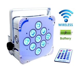  White Shell 9PCS 18W Battery Wireless Led Par Lights With RGBW 6in1 Dmx Control Manufactures