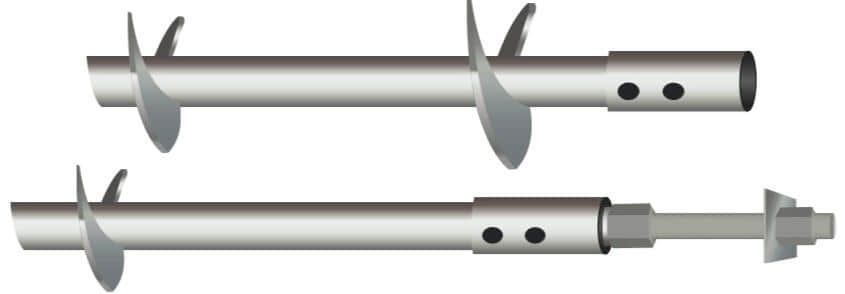 Double Leaf Pre Embedded Helical Ground Anchors Length 1600mm Galvanised Screw Piles
