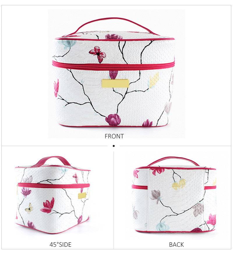 Zipper Waterproof Travel Cosmetic PU Makeup Bag