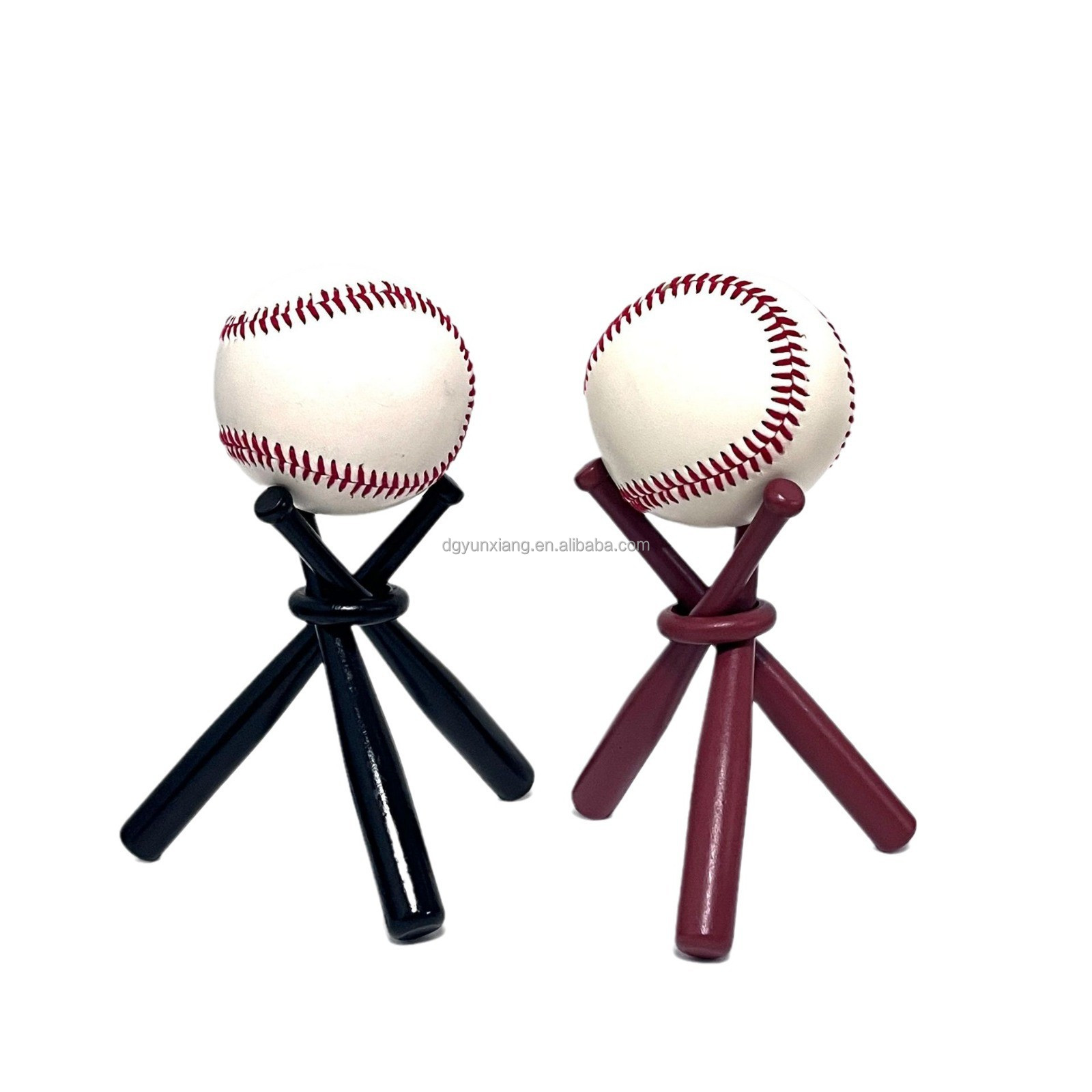 Sport Wooden Crafts Baseball Bat Colors Mini Baseball Bat Display Stand with Ball Decorative Baseball Bat with Racks Ring