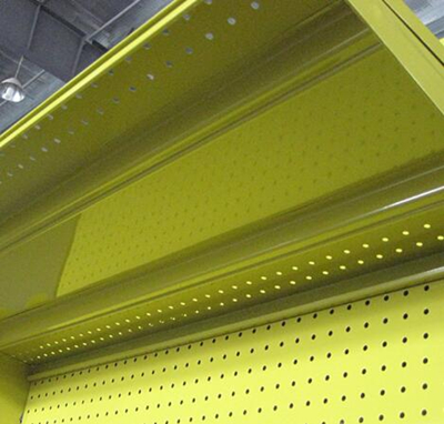 Double Side Gondola Shelving, Pegboard Grocery Display Racks  
