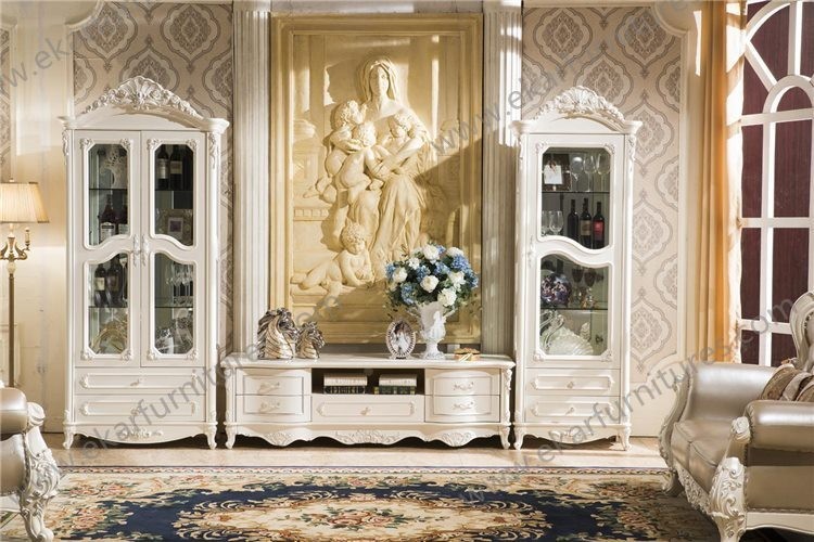 Modern Furniture Solid Wood Glass Cabinet Tv Stand TV 662