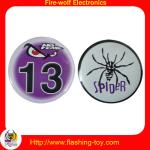 Mini Customized tin / metal / plastic color led brand, logo Flashing Badges
