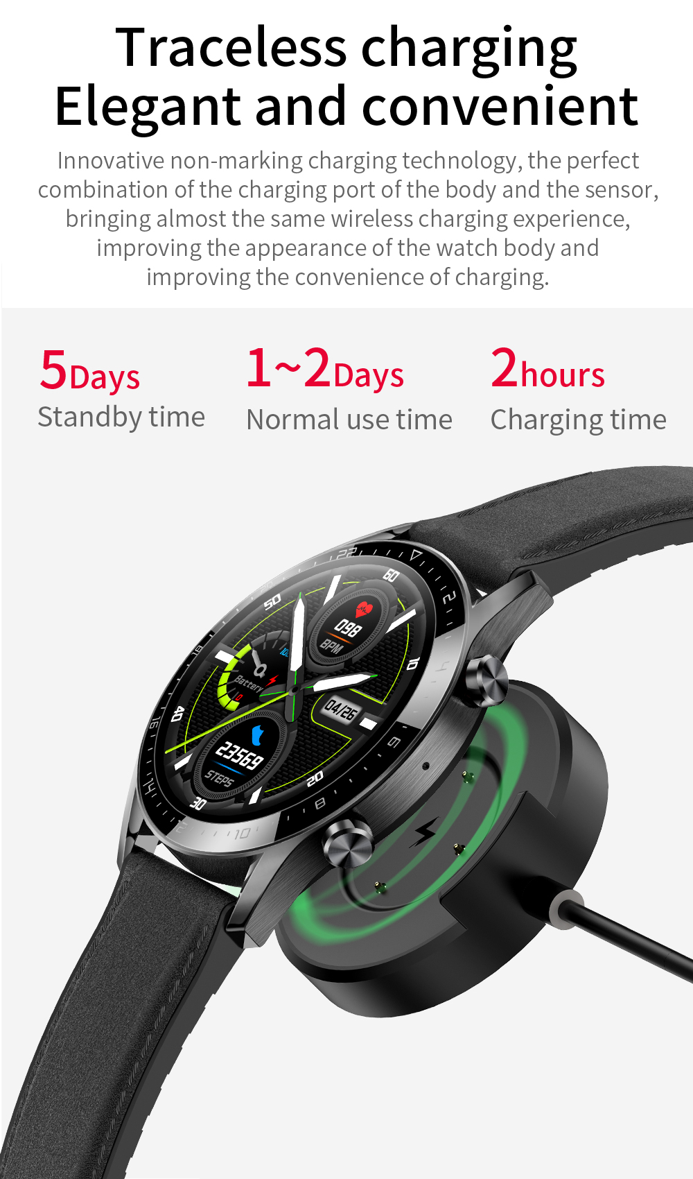 65G Bluetooth Calling Smartwatch 200mAH Health Monitoring Bracelet IP67 Waterproof Band