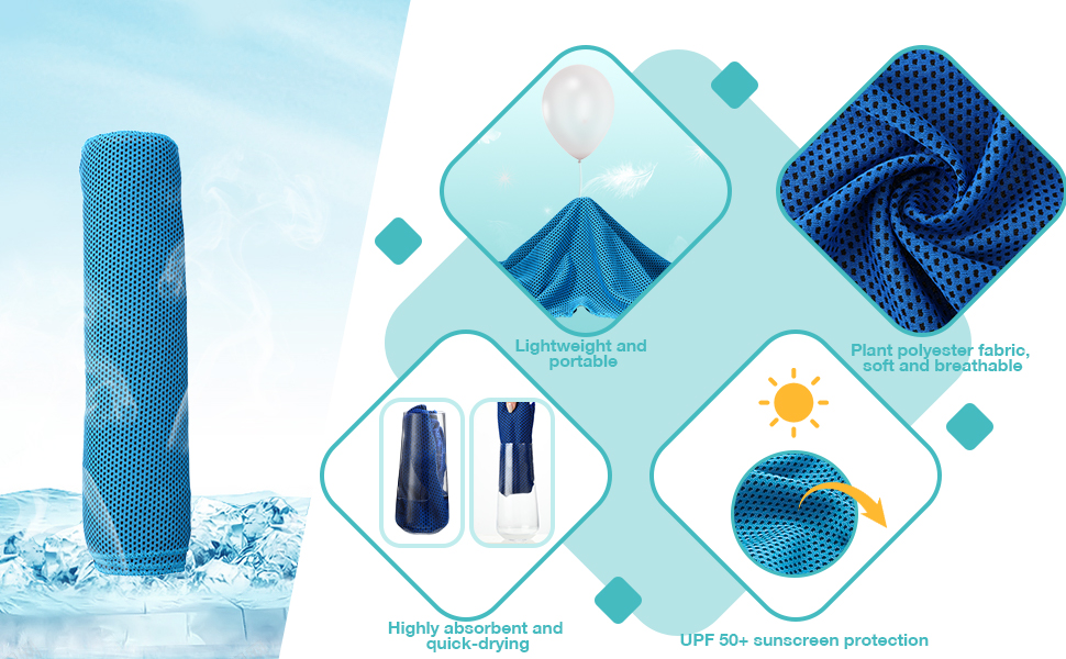 All Ages Cooling Towel for Home Hotel Traveling Spa Honoson Breathable Chilly Towel