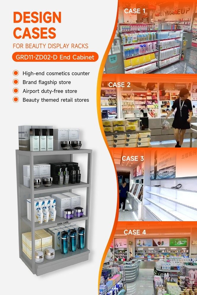 GDR11-ZD02-D Fashion Exhibition Display with LED Light Strips and Price Card Slot for Retail Stores