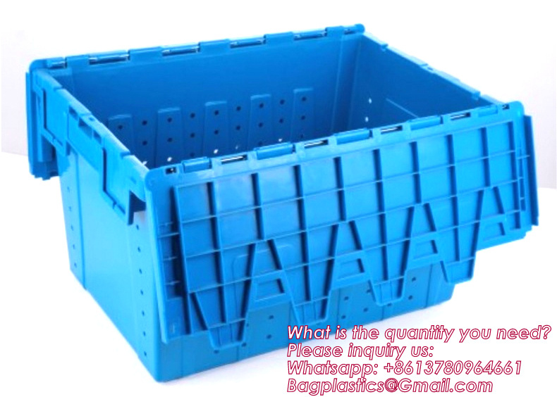 Collapsible Storage Bin With Lid - 48L Foldable Plastic Box For Garage, Car Trunk, And Organization - Stackable Lidded Container