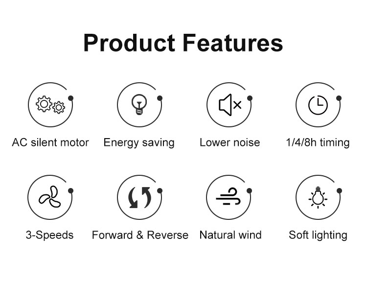 High Speed Ceiling Fan with Light Input Voltage V 110-240V/50Hz-60Hz Metal Material