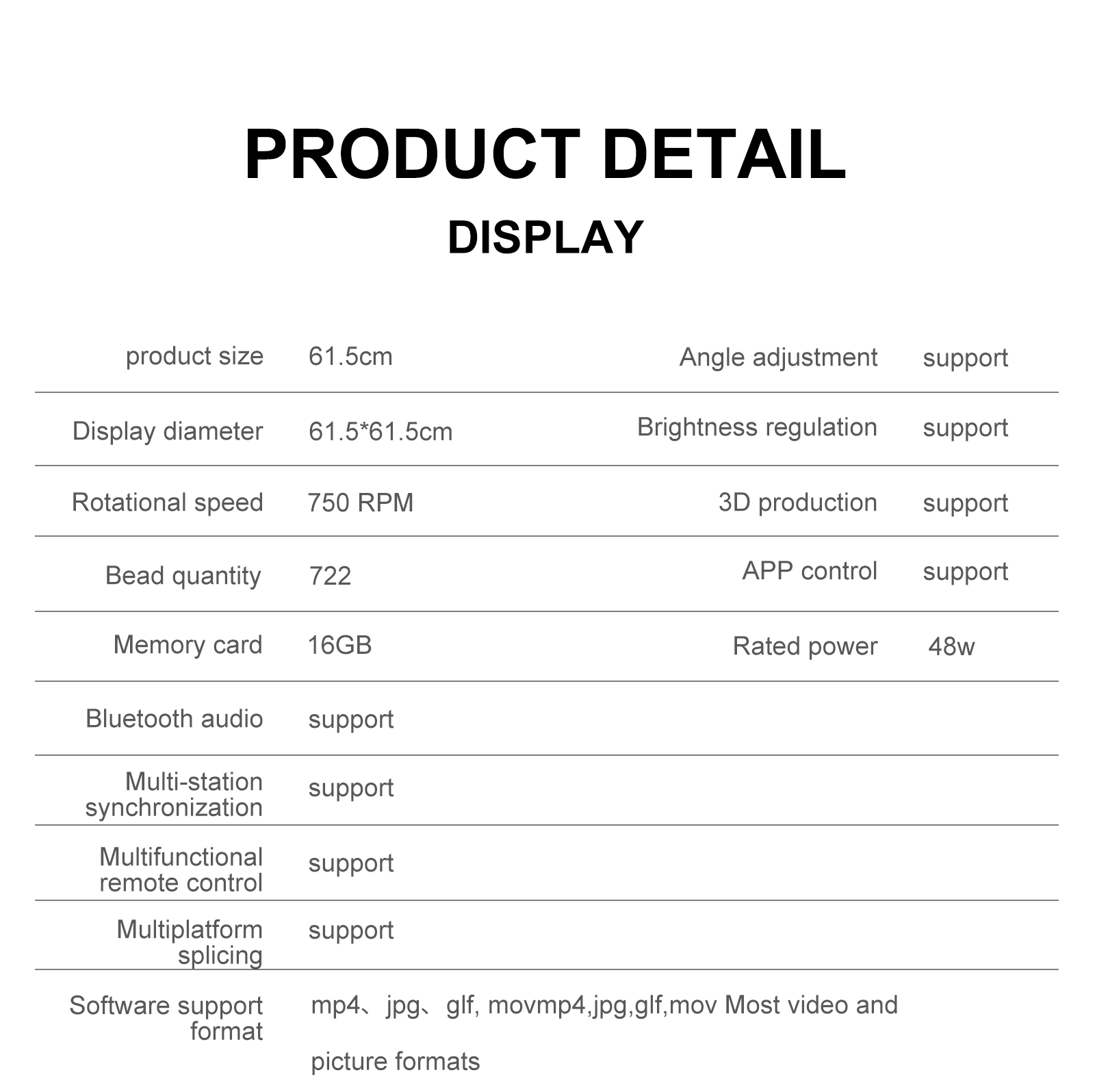 65cm LED Fan 3D Hologram Display Controlled by Wifi App for Hospital Product Promotion
