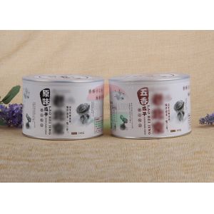 Glossy / Matte Lamination Paper Composite Cans With Transparent Plastic Cap