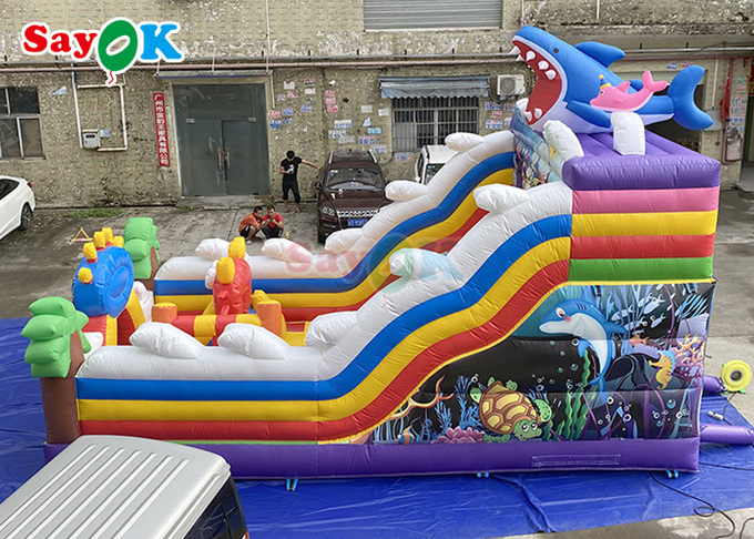 Commercial Inflatable Slide Cartoon Pvc Inflatable Bouncer Slide Children Bounce Castle Fun Slide Obstacle Course