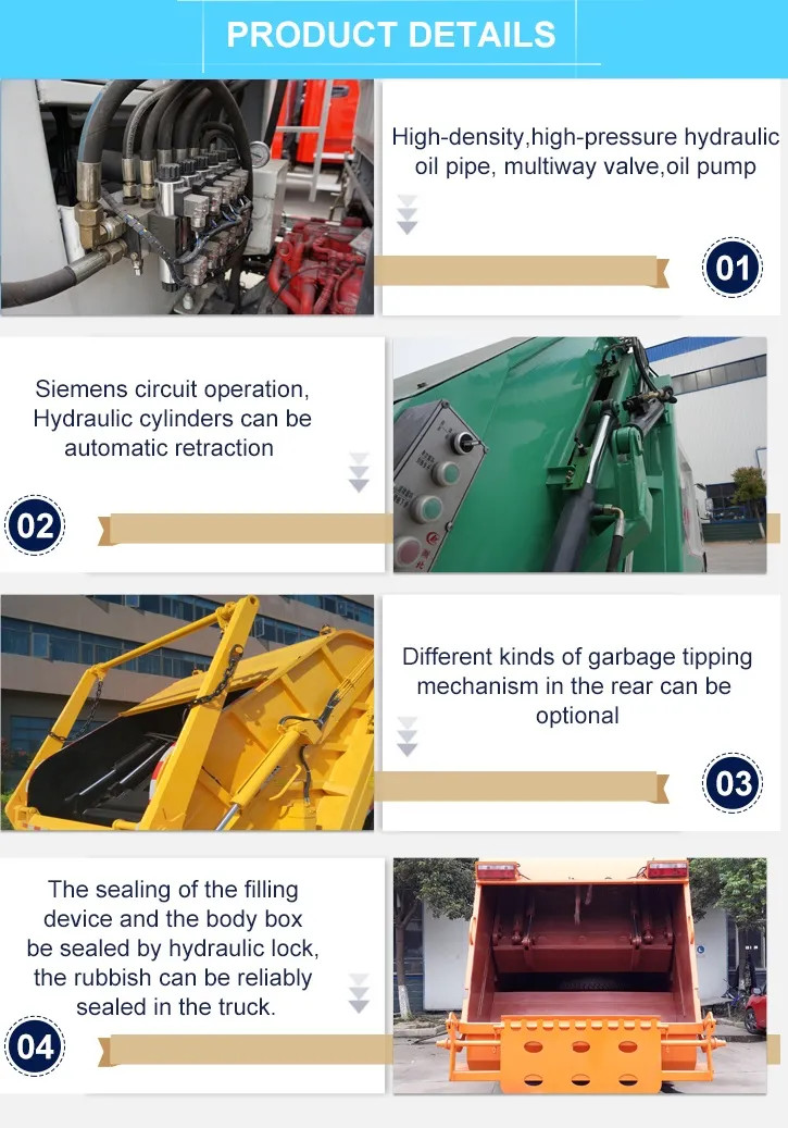 Dongfeng 120HP Rear Loader Garbage Truck Garbage Can Cleaner Truck