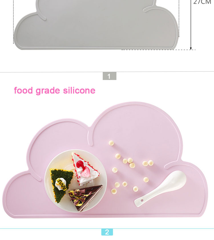 Toddler Cloud Shaped Silicone High Chair Placemat Waterproof