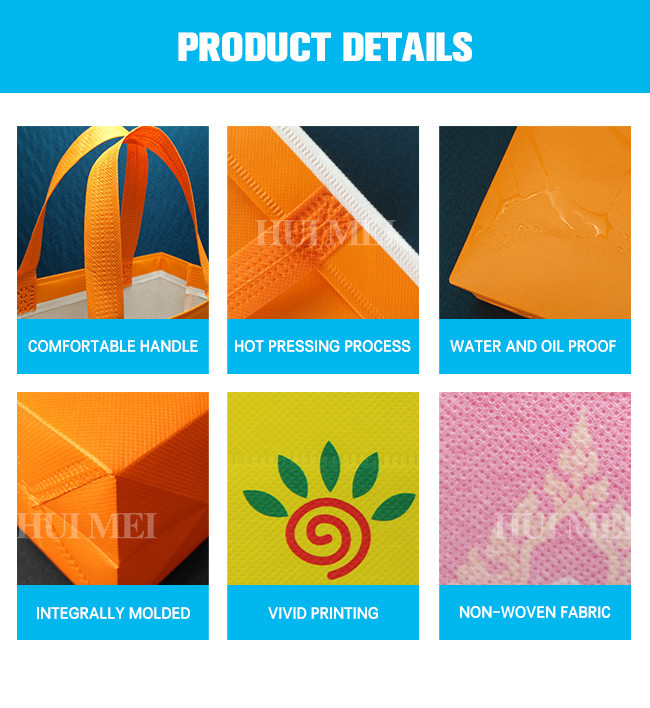 PP 115Gsm Drawstring Non Woven Bag Handle Durable With Heat Transfer Printing