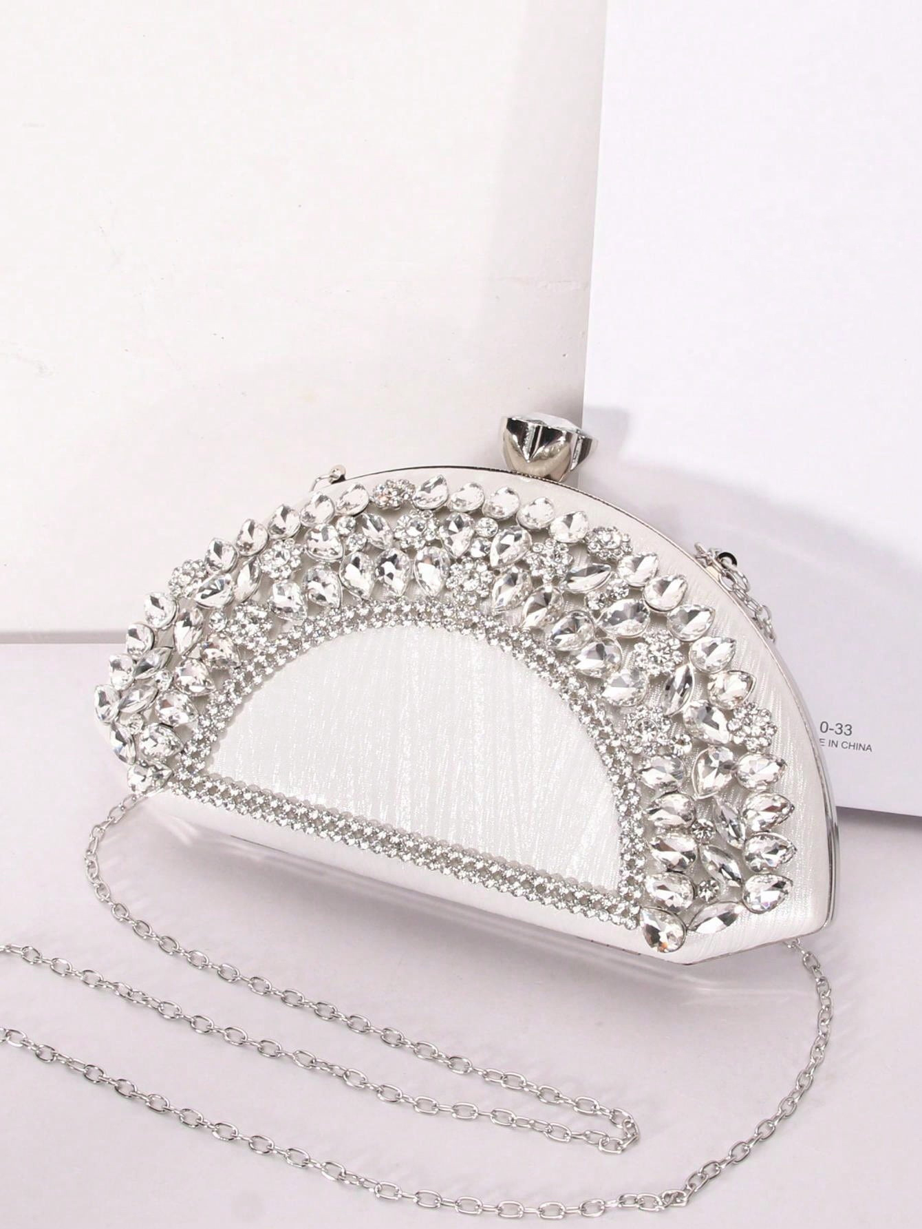 Logo Custom Logo Avaliable Fashion Handle Diamond Encrusted Evening Bag for Daily Life