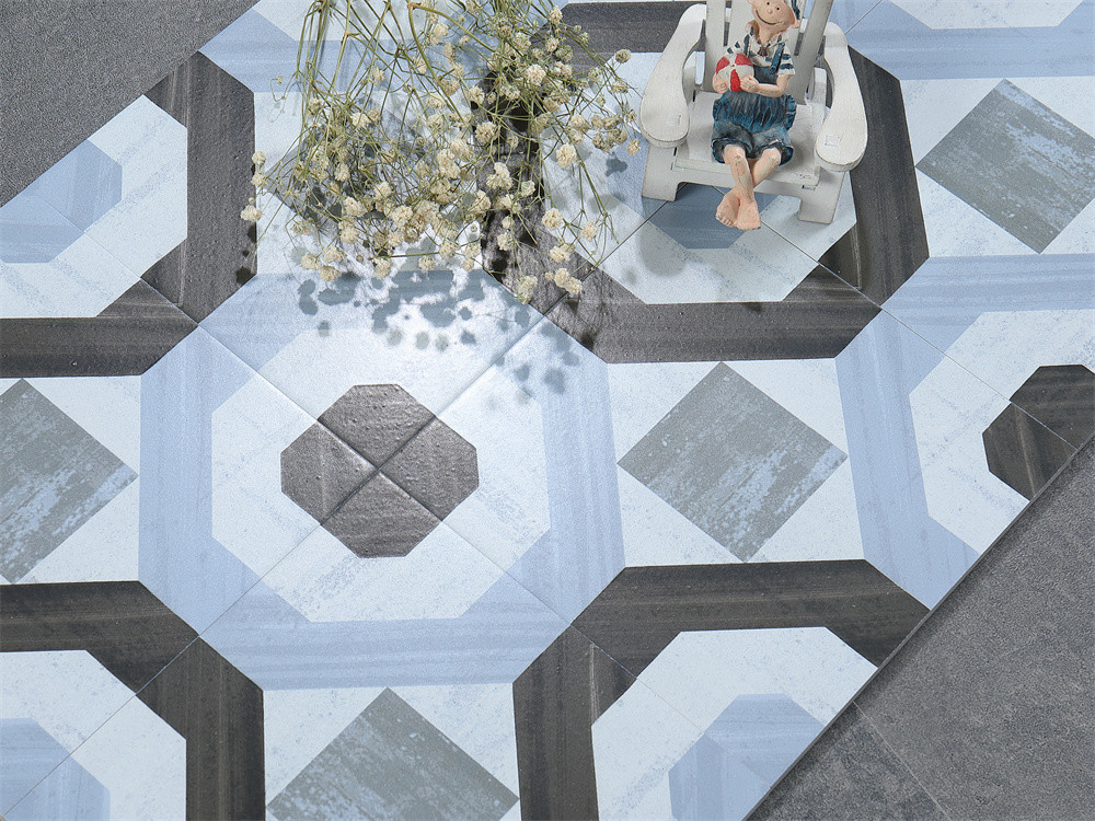 No Fade 200x200mm Wall Ceramic Rustic Tiles And Blue Floor Tile For Living Room And Kitchen