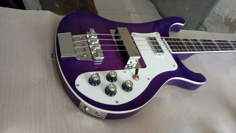 Quality Rick 4003 model Ricken 4 strings Electric Bass guitar in blue color Chrome hardware optional free shipping
