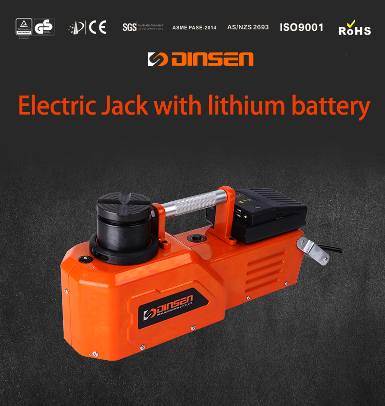 Portable,compact and easy to operate car repair 15 ton electric jack sewing machine and lithium battery.