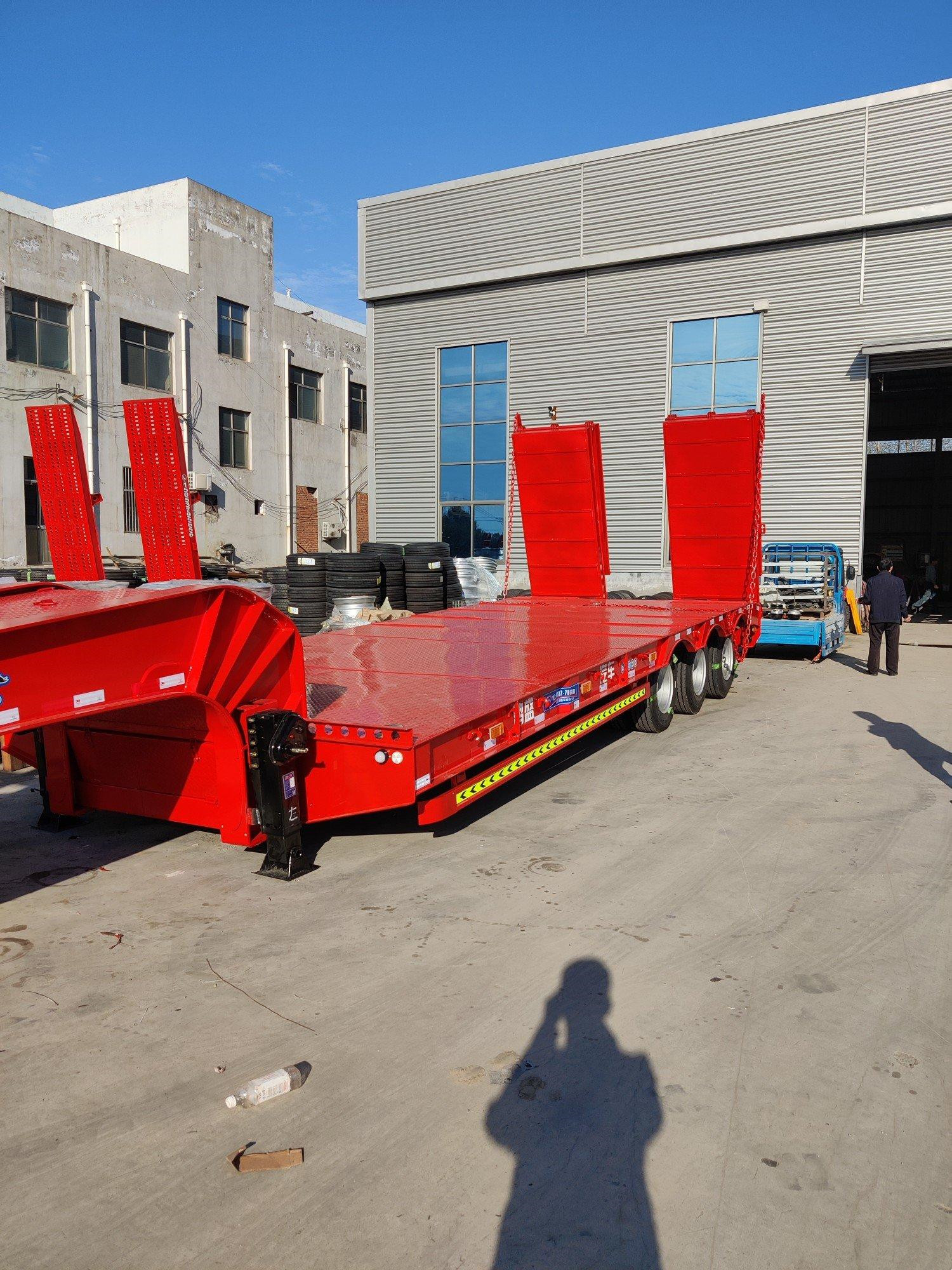 Low-Flat Second Hand Semi Trailers 3axle 4axle 6axle Support Customization