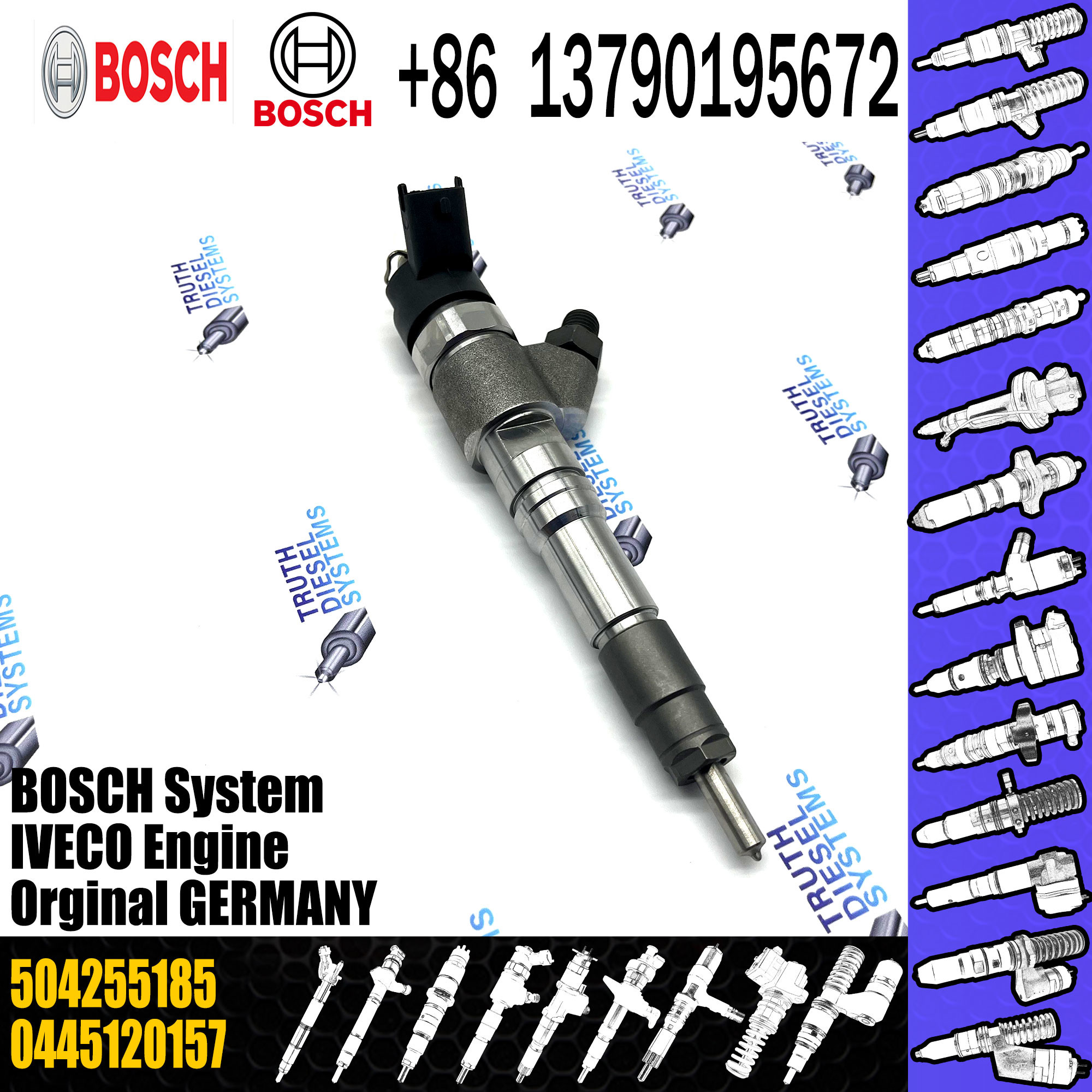 Diesel Injector 0445120157 Common Rail Sprayer 0 445 120 157 Nozzle 0445 120 157 For SAIC-IVECO HONGYAN 504255185
