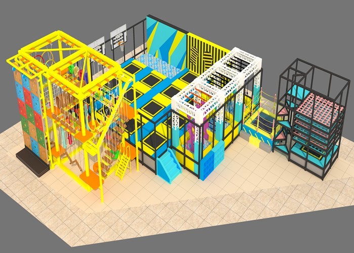 Indoor Kids Adult Trampoline Park Playground With Slam Dunk
