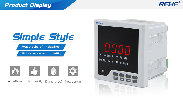 96*96 Single phase Intelligent Digital analog multimeter with RS485