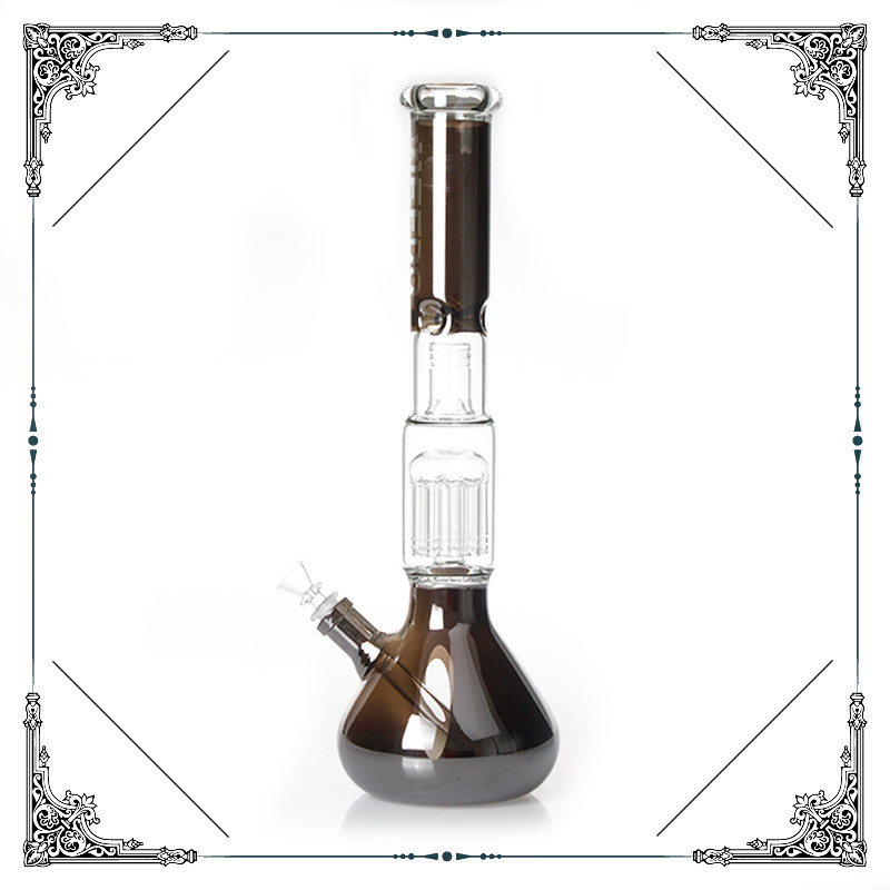 17 Inches Glass Beaker Water Pipe With Ten Tree Arms Perc And Splash Guard Hookah Bongs