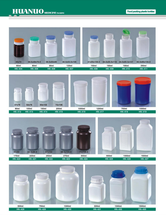 500cc PET Plastic Cylinder Bottle for Liquid Supplement Medicine 500mL/16.9oz Round Shape