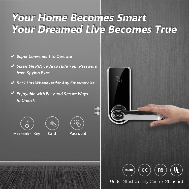 Morden Smart Touch Screen Keypad Front Door Lock For Apartment / Residential