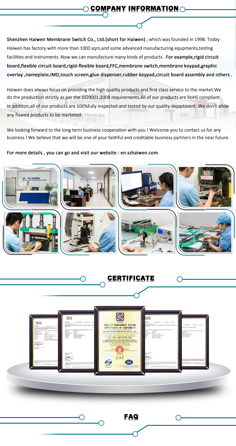 RAL Industrial Membrane Switch Good Water Resistance Custom Membrane Keypad