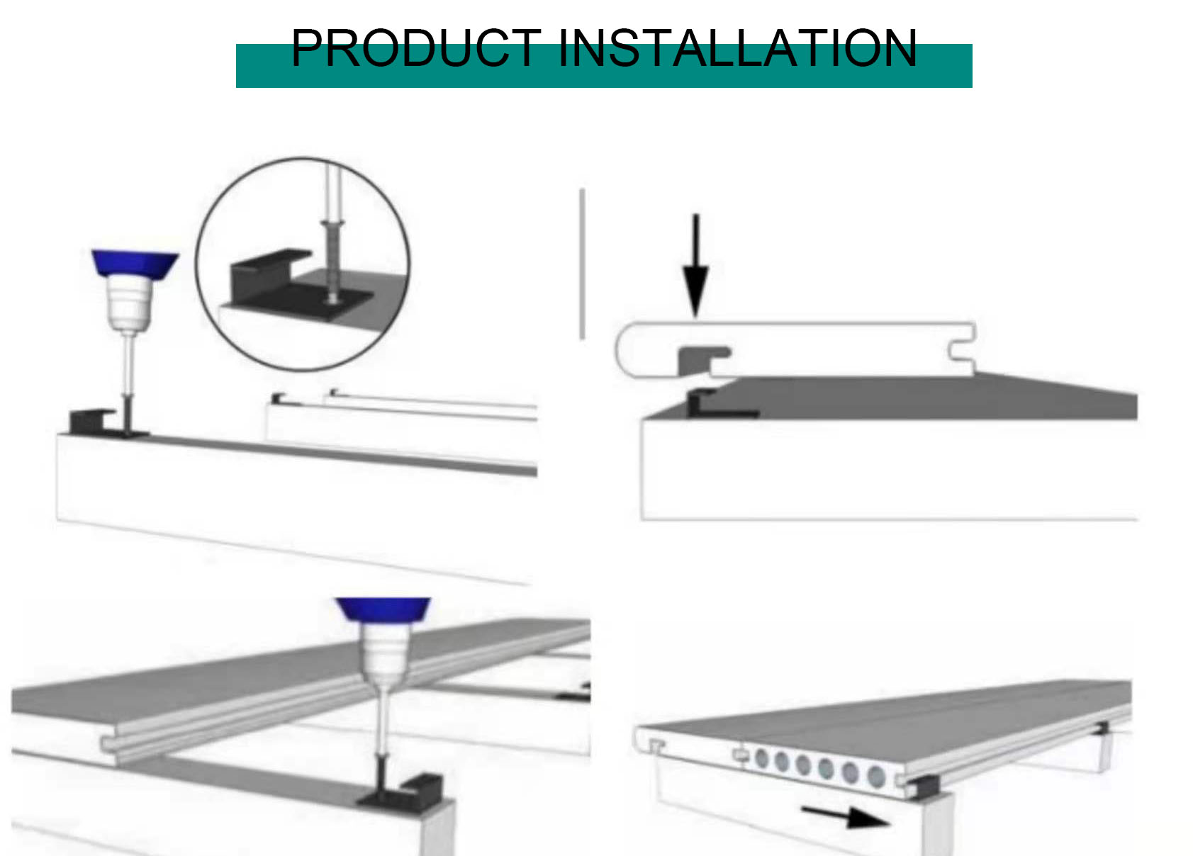 Click Installation PVC Decking Board for Terrace Exterior Wood Plastic Composite Deck