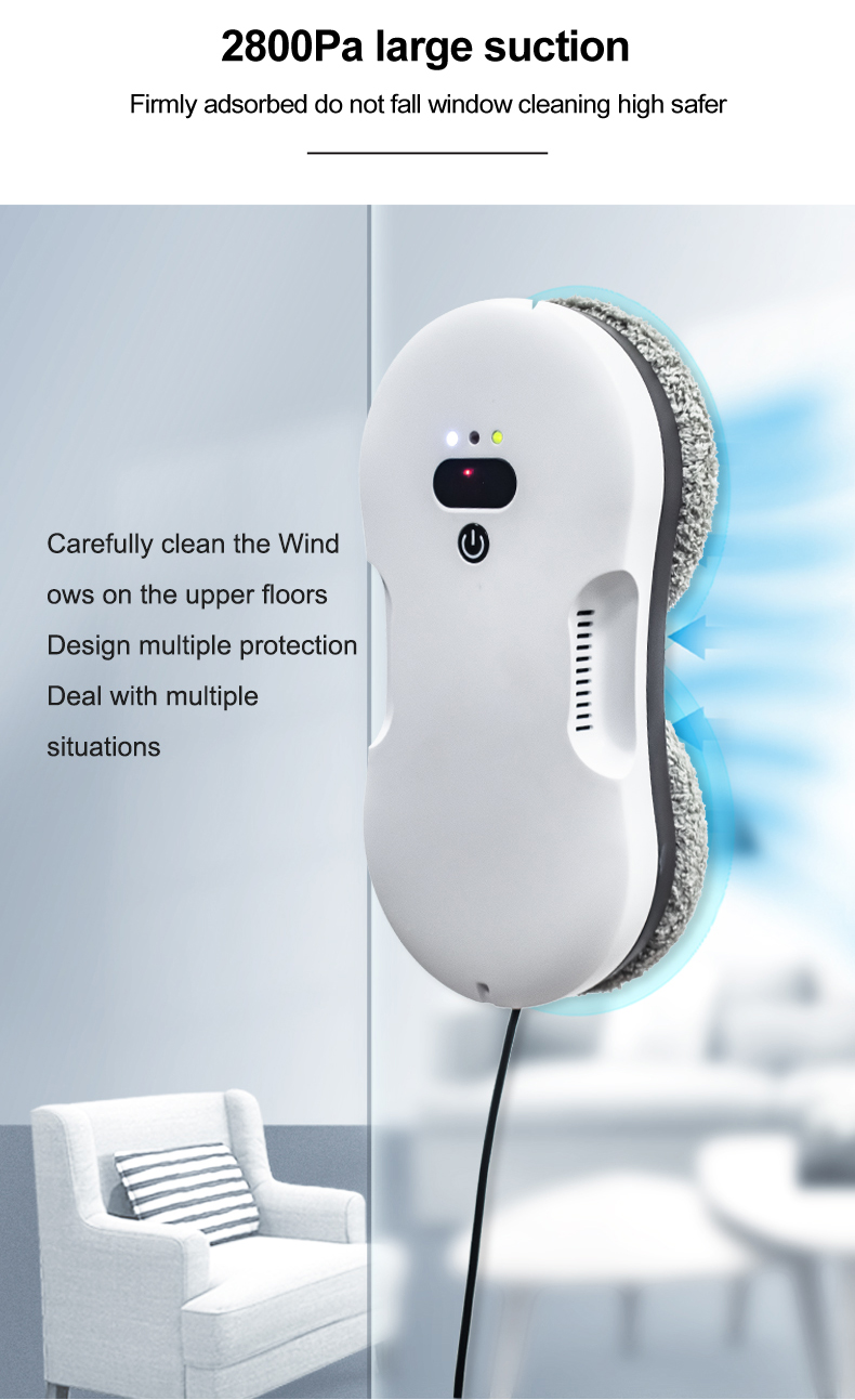 Charging Time 4 Hours Smart Window Cleaning Robot Vacuum with Remote Control and App