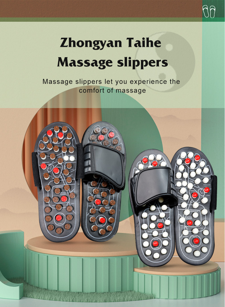Non Slip 10.43 Inch Acupoint Reflexology Sandals , Acupressure Massage Slippers