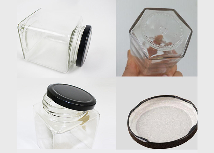 Food Grade Glass Honey Bottles With Metal Lid Eco - Friendly Feature