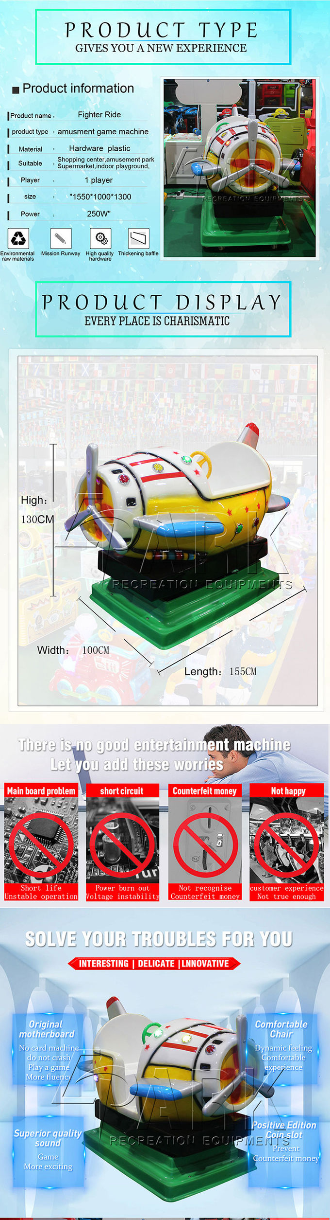 Commercial Kids Rides Electric Swing Car / Fighting Game Machine Fiberglass Material