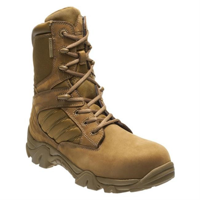 Padded Collar Anti Tear Brown Leather Tactical Boots Hot Weather