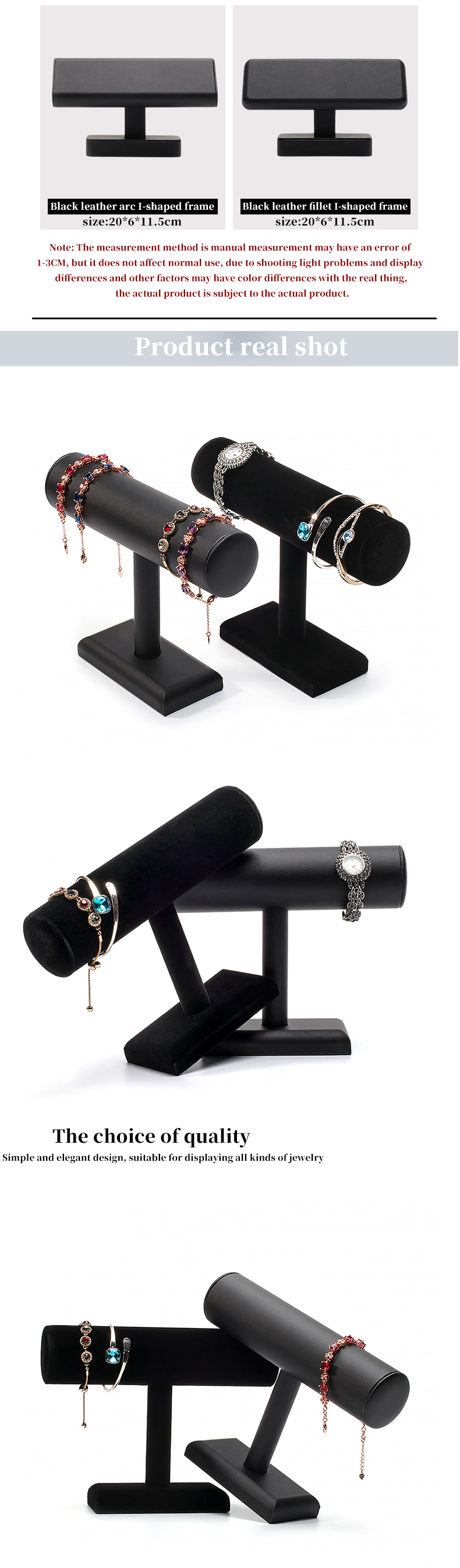 T Shaped Plastic Cylinder Jewelry Display Stand For Bracelet Pendant Watch Show