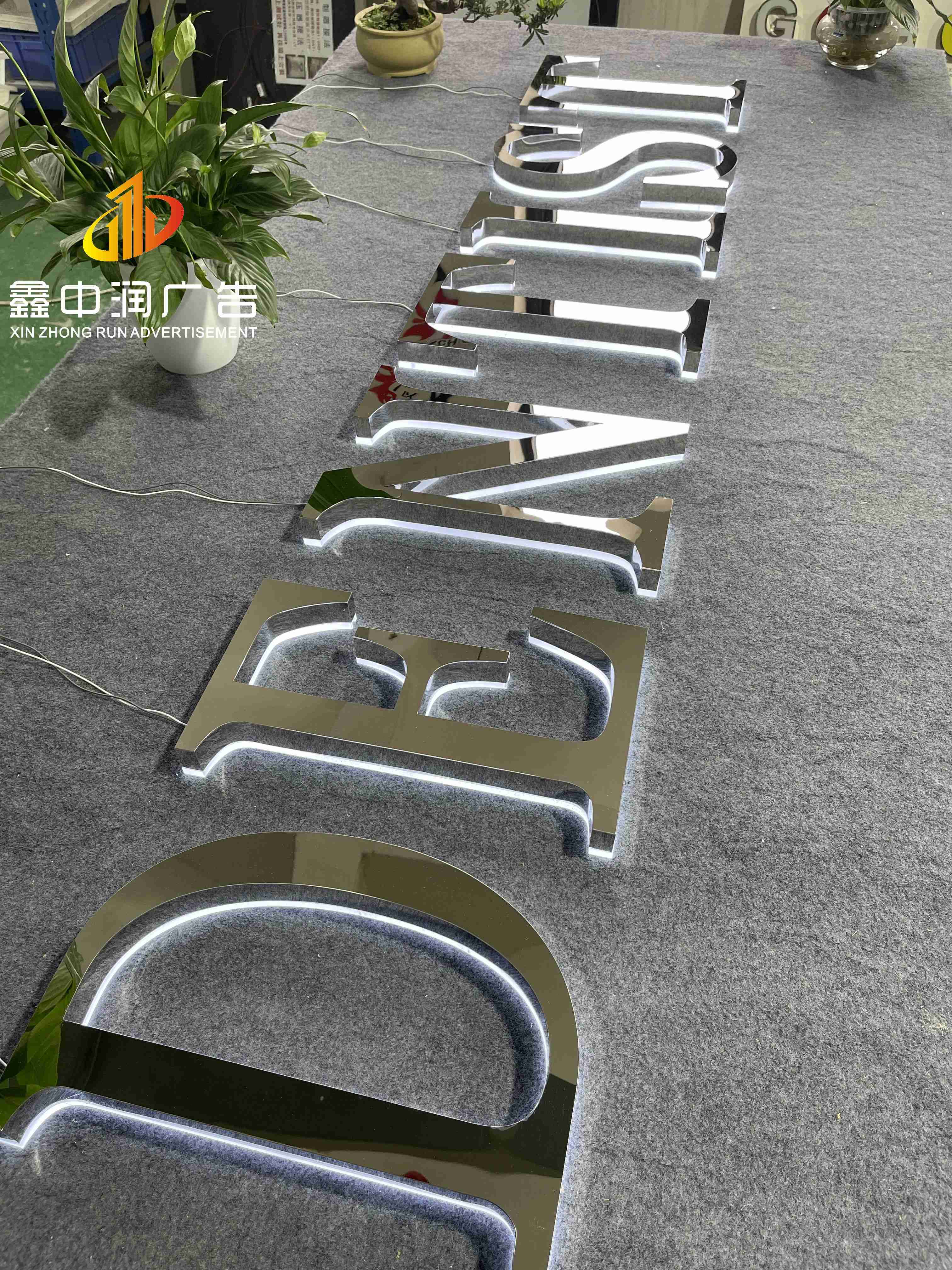 Factory supplier custom silver mirror 3D backlit Led lettering signs