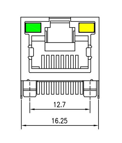 6116173-5 Rj45 Connectors With LED 8P8C Shielded Thru - Hole LPJE101AWNL 0