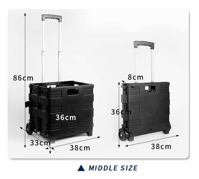 Hand Carts Foldable Supermarket Trolley With Plastic PVC Wheel