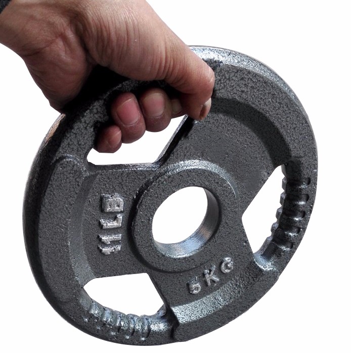 Cast Iron Black / Grey Hammerton 3 grip Barbell Weight Plates