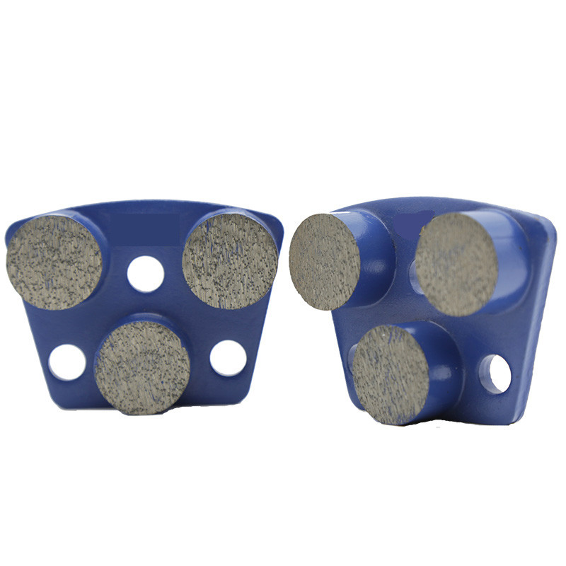 Hard Bond Concrete Grinding Shoes , Diamond Floor Grinding Tools With 3 Round Segments