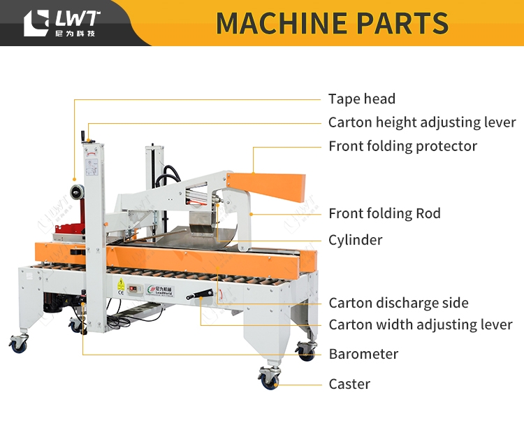 LWT Custom Dog Food Canned Packaging Line Machines Box Taping Machine Case Sealer Automatic Carton sealing machine