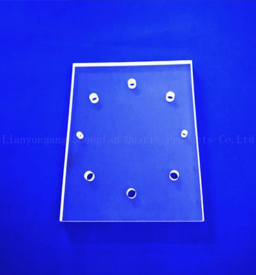 Transparent Quartz Glass Plate Heat Resistance Processing Laser Drilling With Hole