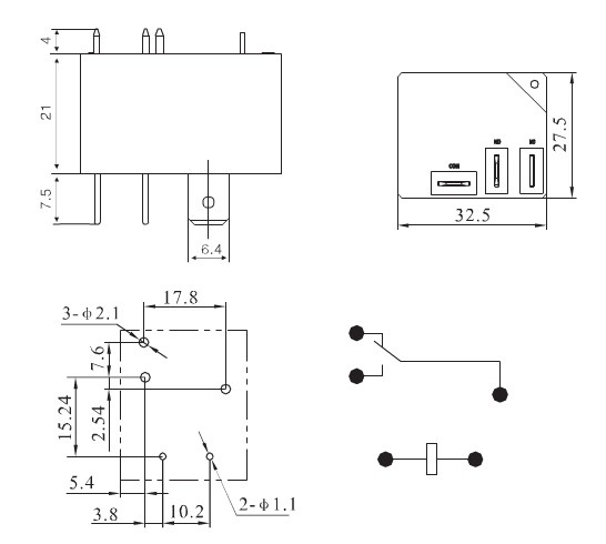 T93 12Vdc 30/40a spdt high power pcb relay