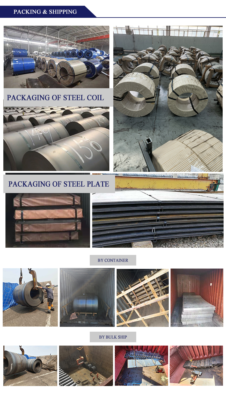 Hot Rolled Technology Black Steel Coil for Construction Industry Ship Deck and Bridge 2.75/3.75/6.75/8.75/7.75mm Thick